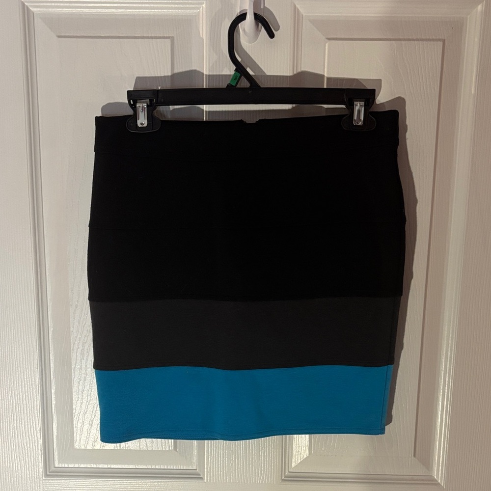 Candie's Black, Gray, and Blue Pencil Skirt